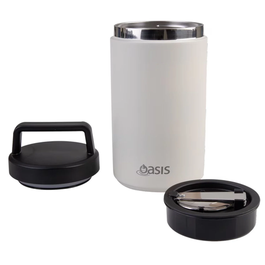 Oasis Stainless Steel Insulated Dual Compartment Food Jar with Handle And Spoon 700ML