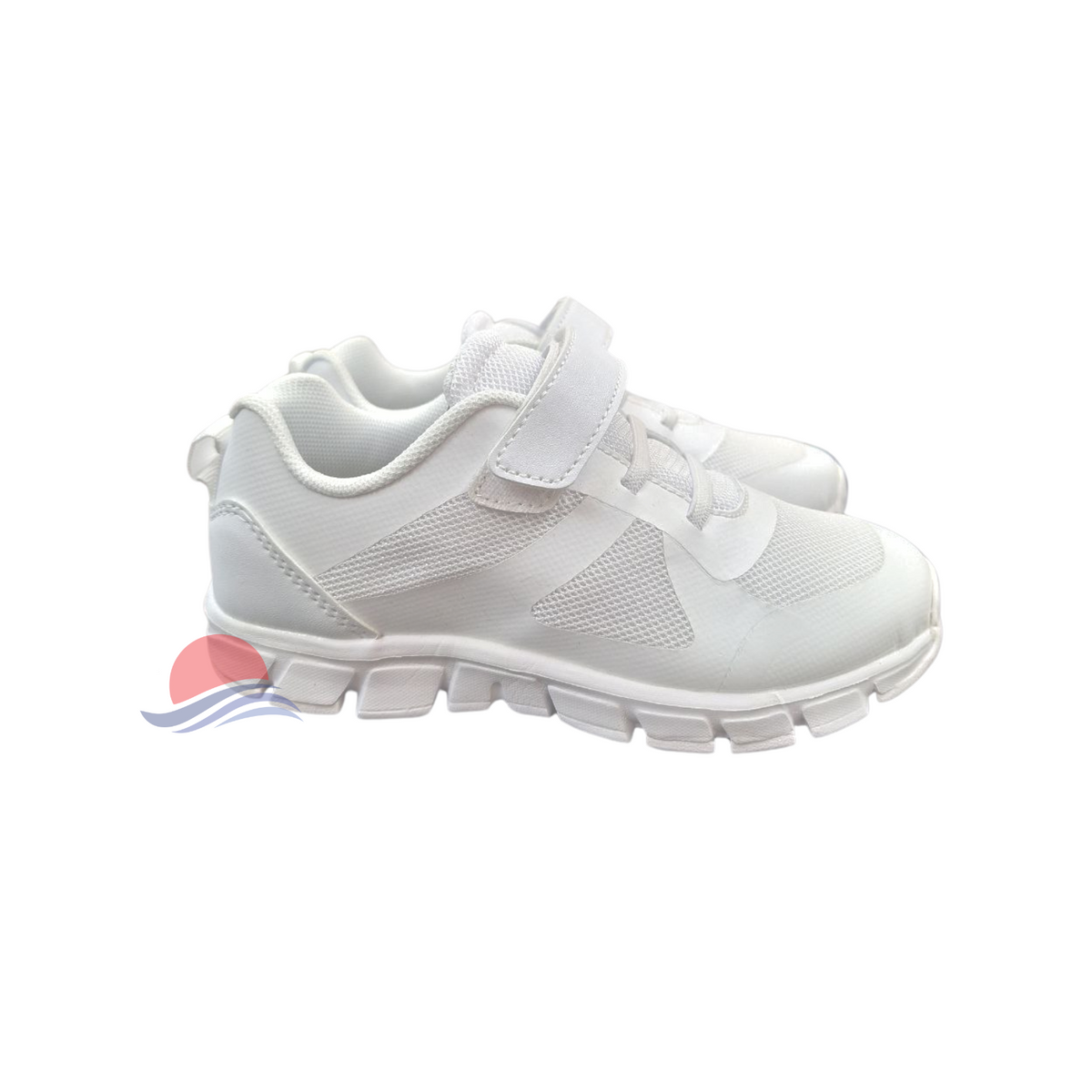 SPIKE White School Shoes Velcro