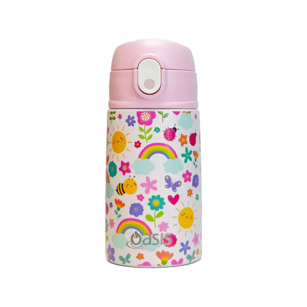 Oasis Kids Water Bottle with Sipper Silicone Straw 400ML (Happy Bee)