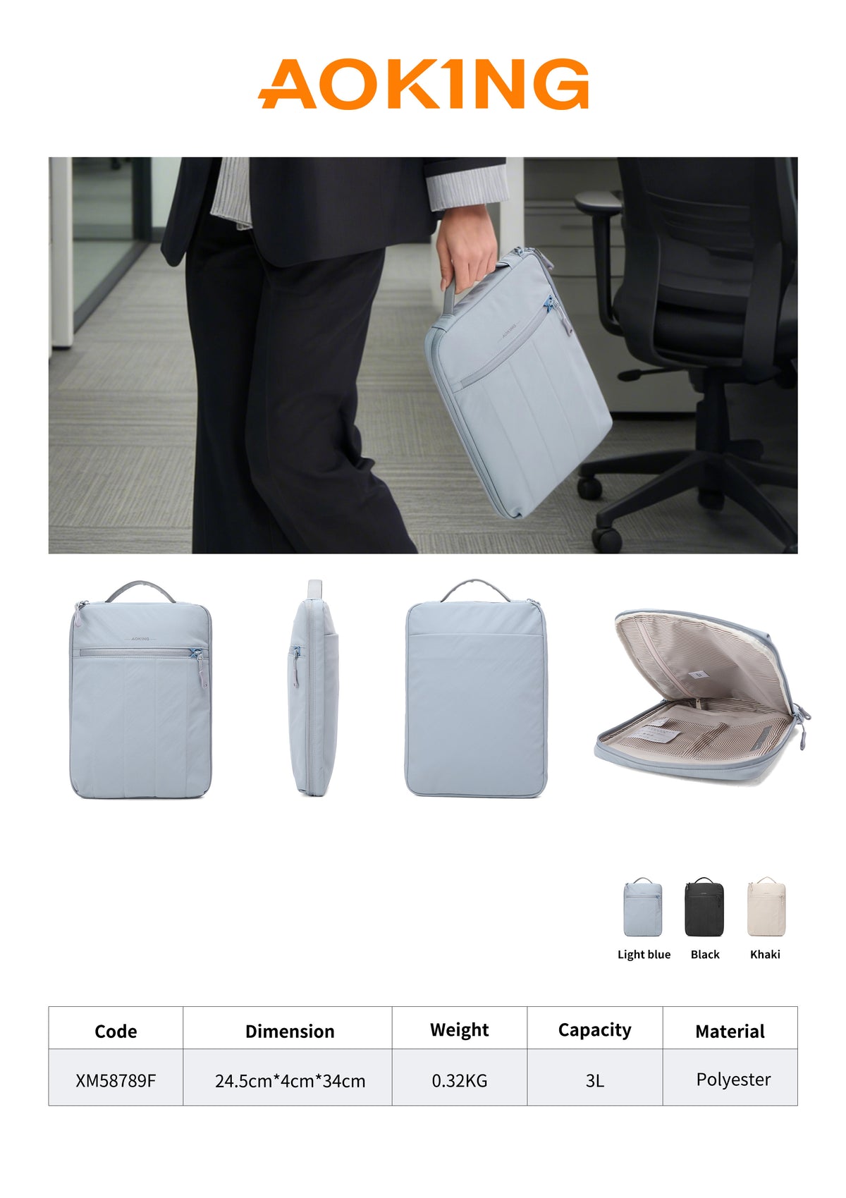 Aoking Ultra-Slim Laptop Briefcase XM58789F