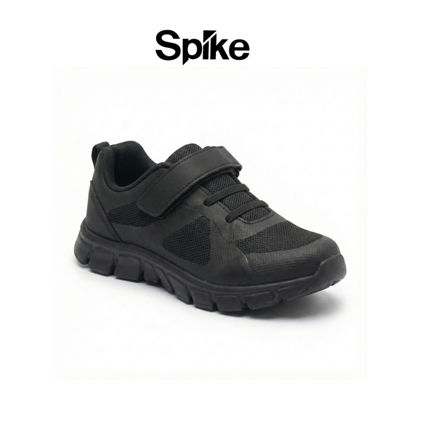 SPIKE Black School Shoes - Velcro