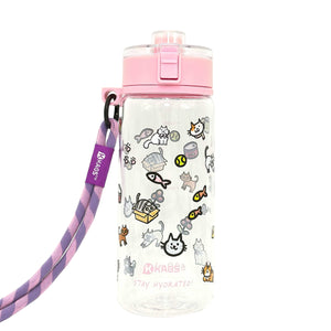 KAGS AQUARECHARGE Series Tritan 600ML Water Bottle w/ Crossbody Strap Cartoon Series