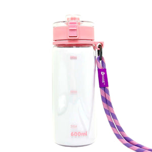 KAGS AQUARECHARGE Series Tritan 600ML Water Bottle w/ Crossbody Strap Color Series