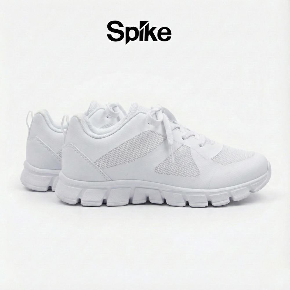Lace White sneakers with 'Spike' logo on a white background