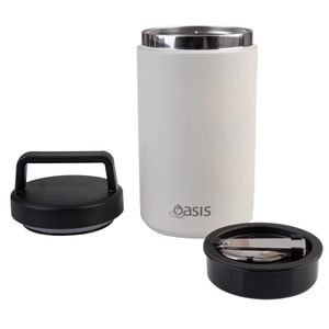 Oasis Stainless Steel Insulated Dual Compartment Food Jar with Handle And Spoon 700ML