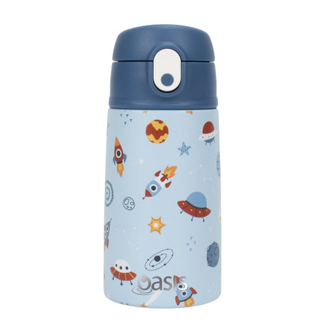 Oasis Kids Water Bottle with Sipper Silicone Straw 400ML (Galactic Space)