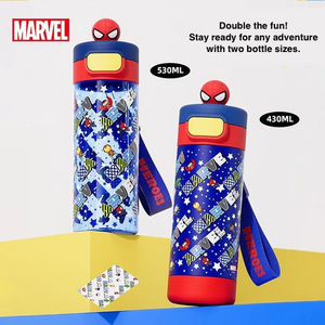 Marvel Spiderman Water Bottle Gift Set – 2 Bottles (430ml & 530ml): Insulated & Tritan Plastic