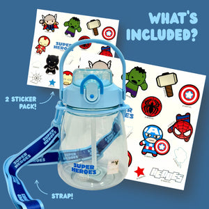 Princess Sofia / Marvel's Super Heroes Tritan Water Bottles w Strap 450ml