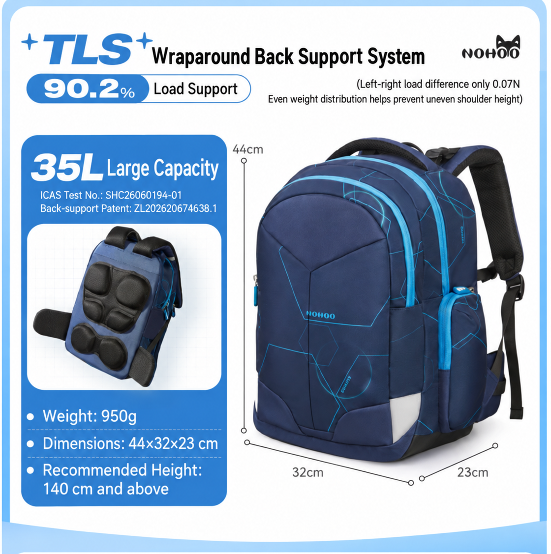 Star Academy MAX 35L Ergonomic School Backpack