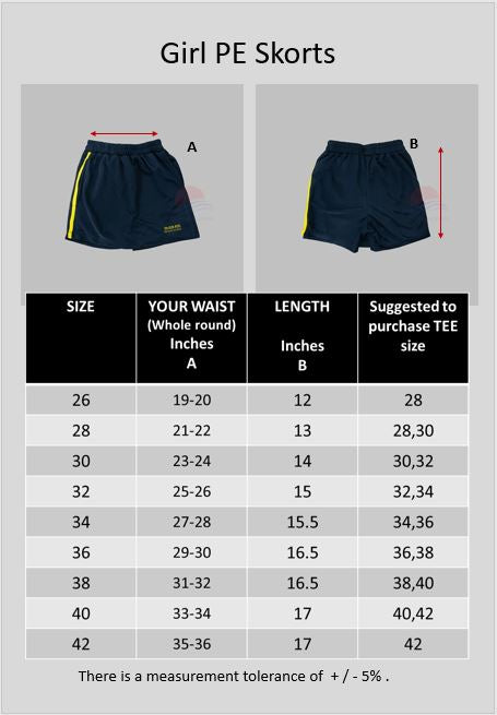 PRPS Girl's PE Skorts