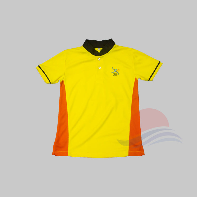 LSPS Orange Mandarin Collar PE T-Shirt Front View